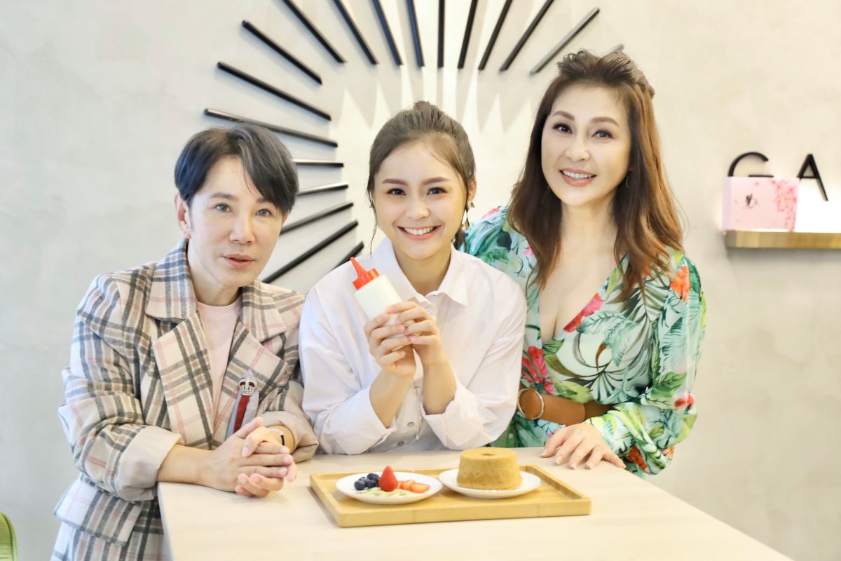 ▲梵緯（左起）、梁佑南、方琦出席記者會。（圖 / 民視提供）