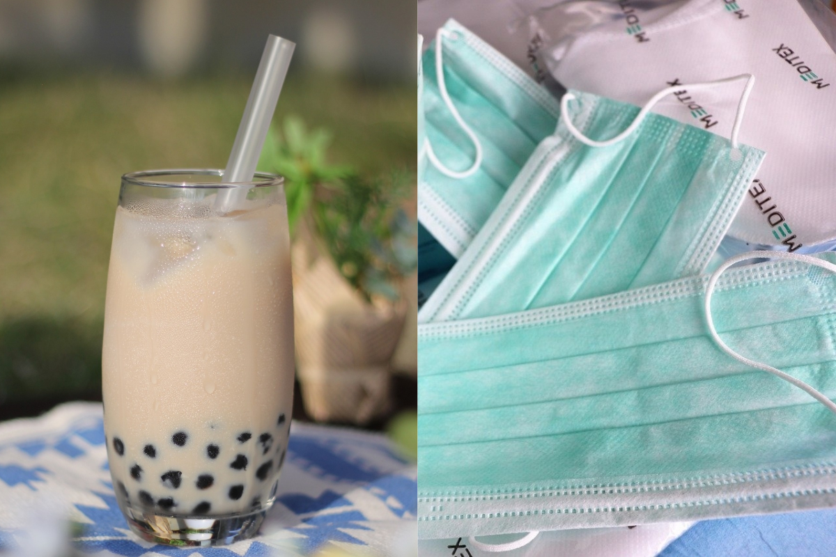 ▲日本有許多珍珠奶茶店開始賣口罩。（合成圖／取自Pixabay）