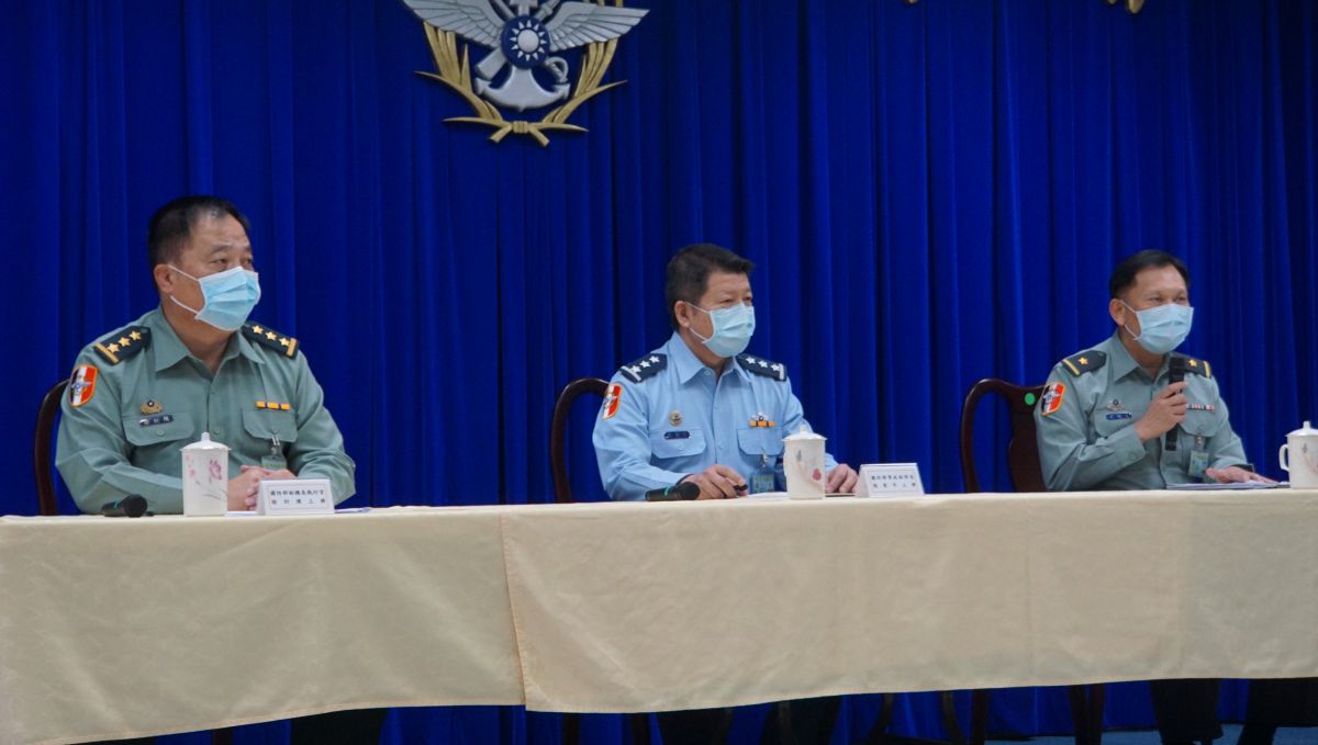 ▲國防部自23日起每日下午都召開「海軍敦睦支隊遠訓染疫專案調查進度說明」記者會。（圖／記者呂炯昌攝）
