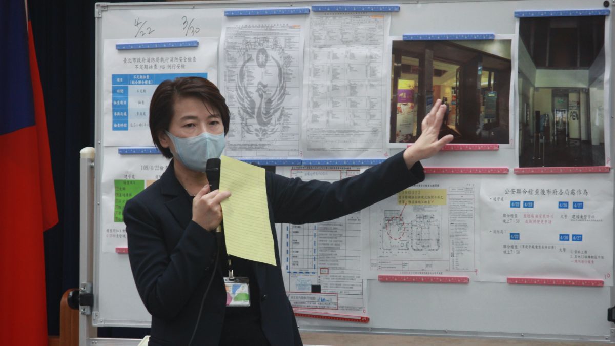 ▲台北市副市長黃珊珊強調，三月四月稽查時，都未發現業者有施工的情況。（圖／記者丁上程攝, 2020.4.28）