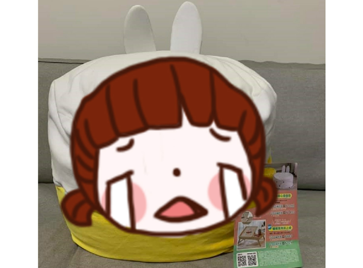 ▲有網友到全聯換購了一款卡通椅墊，沒想到回家開箱後卻傻眼了，竟是瑕疵品，讓他不禁感到憤怒又悲傷。（圖／翻攝自我愛全聯-好物老實説）