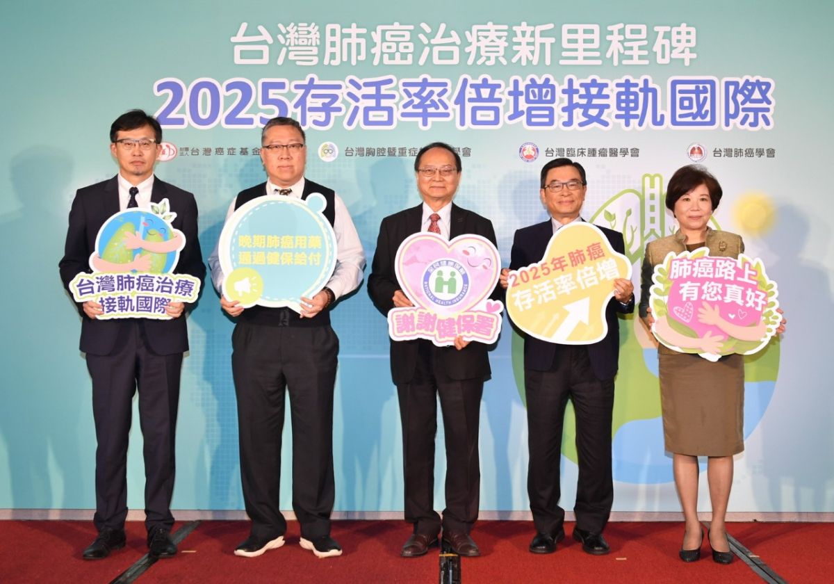 ▲台灣十大癌症之首肺癌８年來死亡率首度下降、存活率成長近三成。（圖／台灣癌症基金會提供）