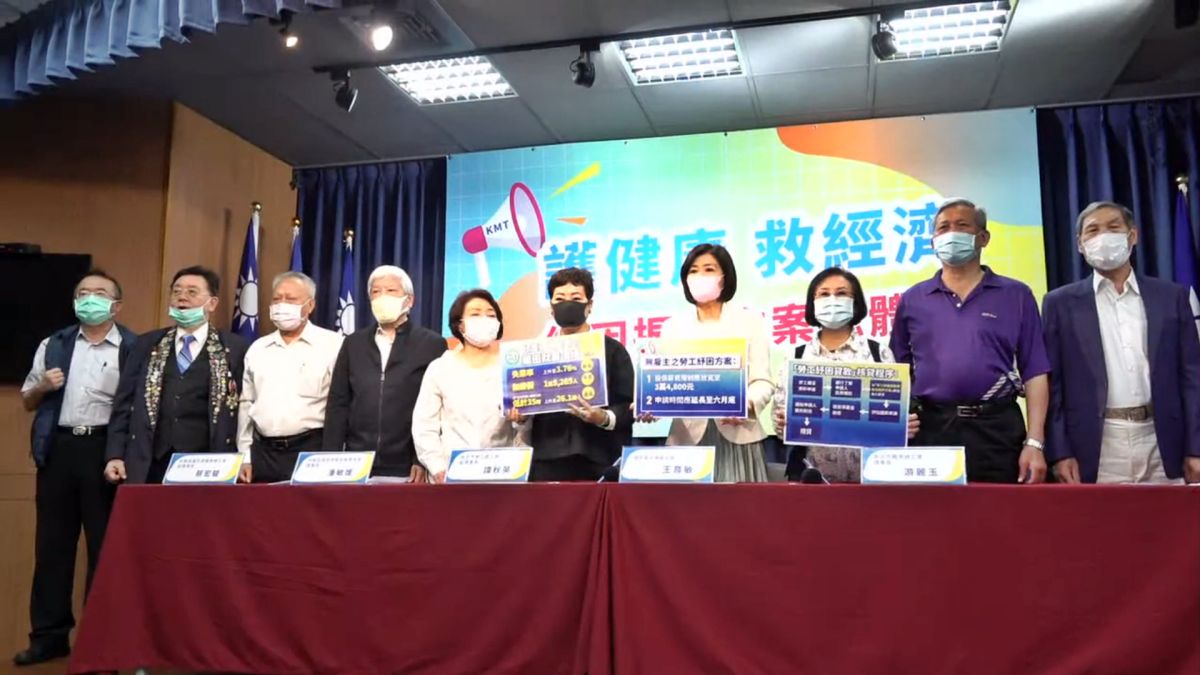 國民黨30日召開「辛酸的勞動節！政府排貧紓困，勞工哀鴻遍野」記者會。（圖 / 記者陳弘志攝）
