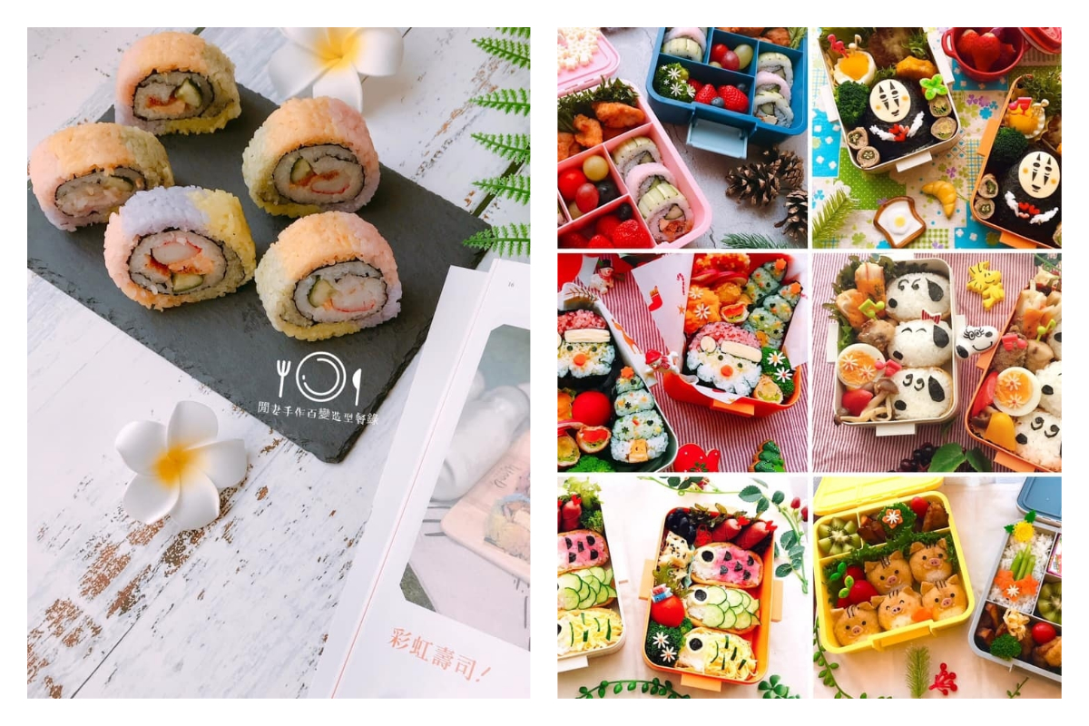 ▲網友分享自己手做的壽司捲，五顏六色十分繽紛可愛，讓大家驚嘆「高手在民間，真的太強了」。（圖／「閒妻手作百變造型餐錄」授權使用）
