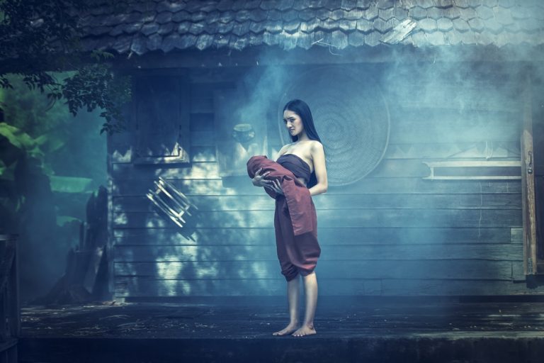 鬼母產子傳說示意圖。（圖／shutterstock）