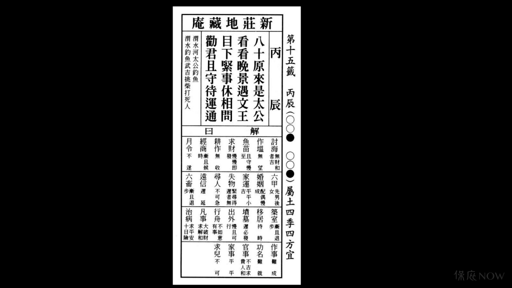 六十甲自子第十五籤。（圖／翻攝自籤詩網）