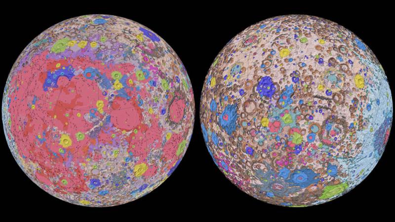 ▲ NASA 首公開「月球完整地質圖」，更曝背面絢麗模樣。（圖／翻攝自 NASA ／ USGS ）