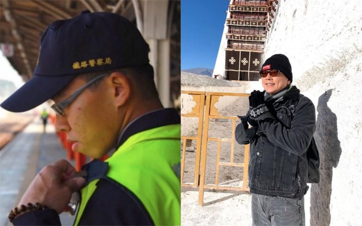 ▲詹惟中（右）談殺警案，左圖為因工殉職的員警。（圖／詹惟中臉書、記者陳惲朋攝） 