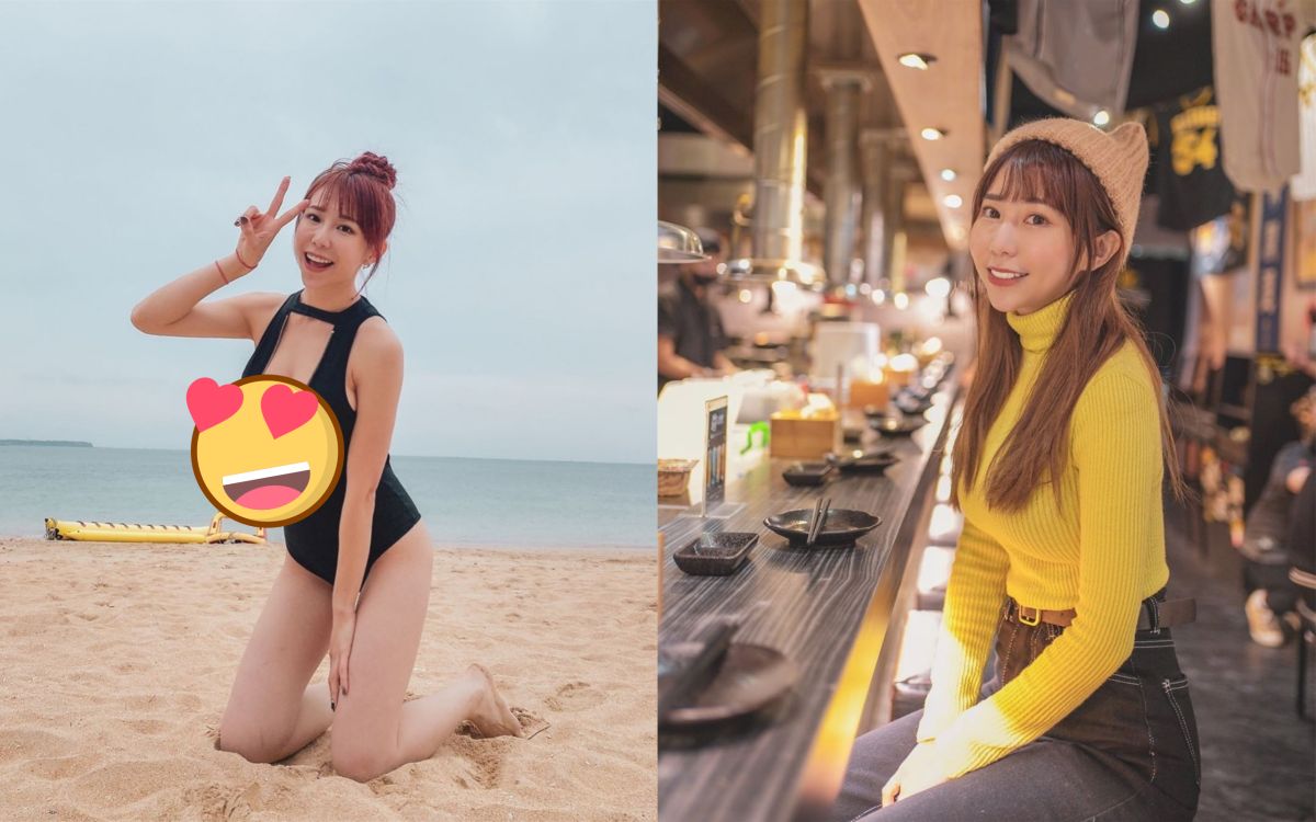 ▲梓梓將拉鍊開到最低。（圖／梓梓 IG） 