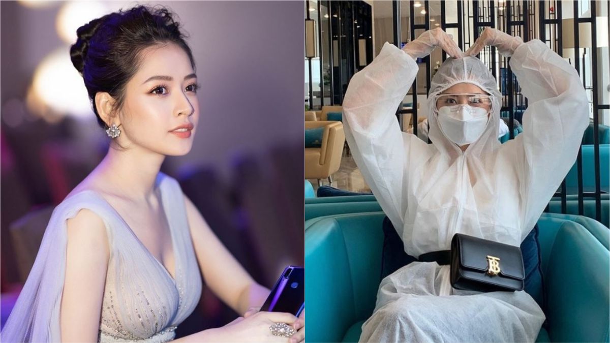 最近，為了響應防疫，拍下在機場的全身防護裝，雖然臉都被遮住了，還是可以看到芝芙擺著俏皮的姿勢，十分可愛。（圖／翻攝自臉書）