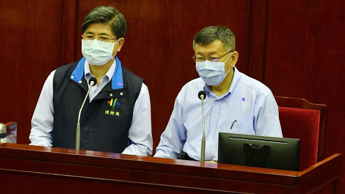 ▲消防局長吳俊鴻、台北市長柯文哲。（圖／記者林柏年攝, 2020.5.4）