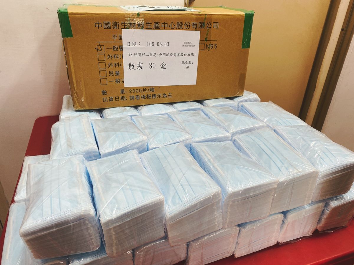 ▲經金門小英之友會居中協調，口罩國家隊廠商所提供販售的數千片口罩已於日前運抵金酒。（圖／金門小英之友會提供）