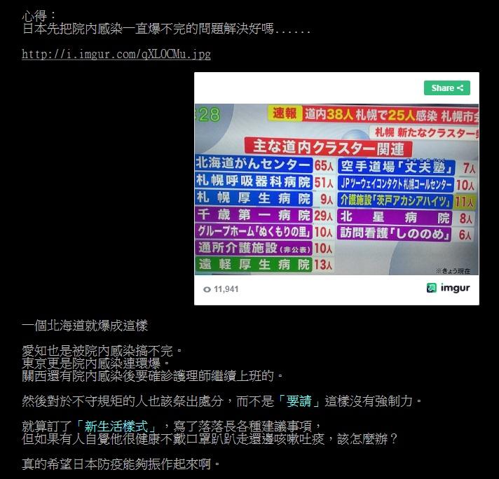 ▲新冠肺炎持續延燒,日本專家提議「新生活方式」,對此,有網友在