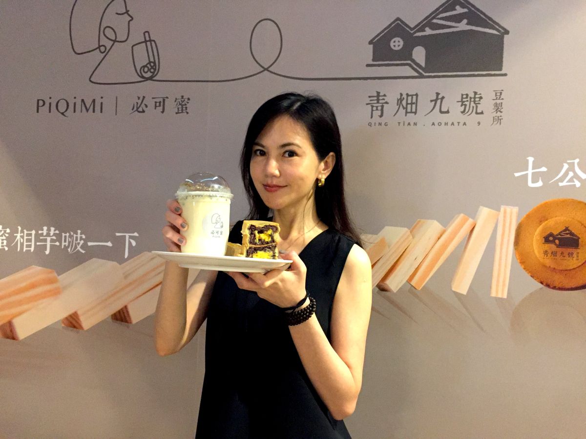 ▲簡沛恩說，這次的合作是源於兩家品牌用於用料和品質的堅持和挑剔，讓消費者吃到、喝到無添加的實在用料的堅持。（圖／記者黃仁杰攝 ,2020.05.05）