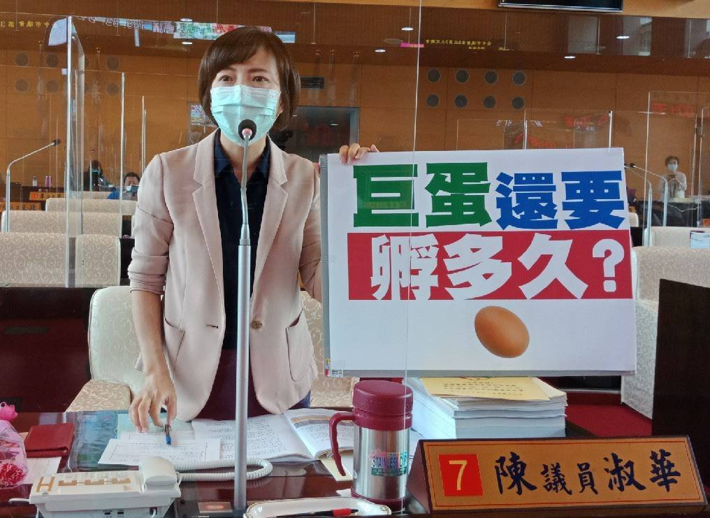 ▲議員陳淑華指出，台中巨蛋滾了將近20年，質疑巨蛋是否真能在盧市長任內動工且完工。 (圖／柳榮俊翻攝2020.5.8)