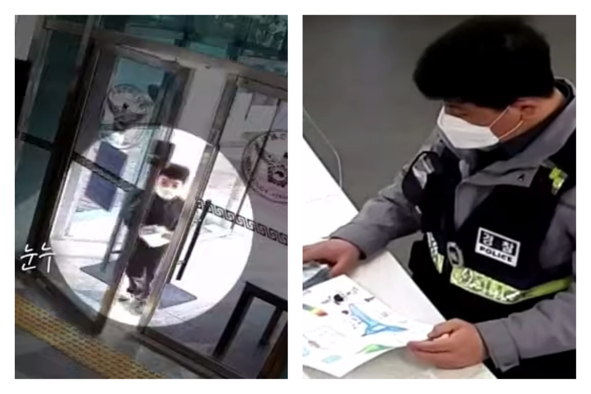 ▲韓國暖心弟跑步進警局！「 1 舉動」 3.1 萬人讚爆。（圖／翻攝自 경찰청（폴인러브） FB ）