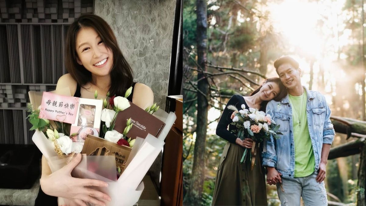▲趙孟姿（左圖）分享婆婆送的母親節禮物，右圖右為老公許孟哲。（圖／趙孟姿IG ） 