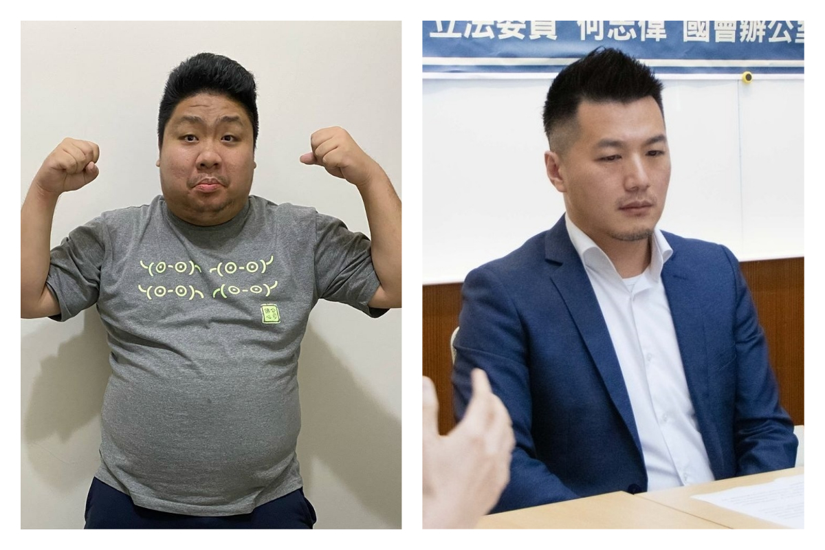 ▲「統神」張嘉航（左）痛批中原大學副教授招名威（右）不適任，更要招「滾出中原」。（合成圖／翻攝自張嘉航臉書、立委何志偉臉書）