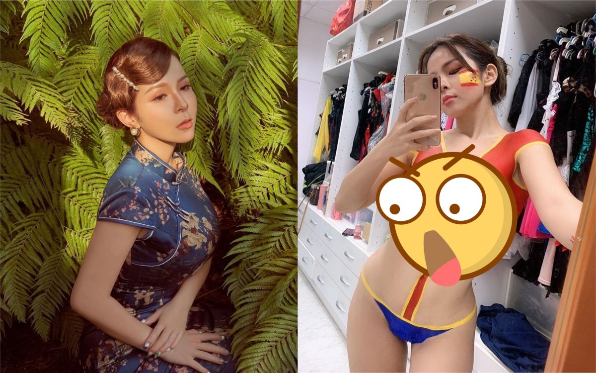 ▲陳香菱彩繪衣服「全空上陣」。（圖／陳香菱IG） 