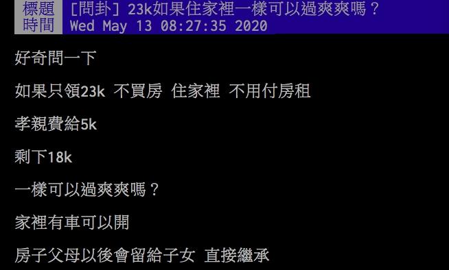 ▲網友討論月收入23K日子是否好過。(圖/翻攝PTT)