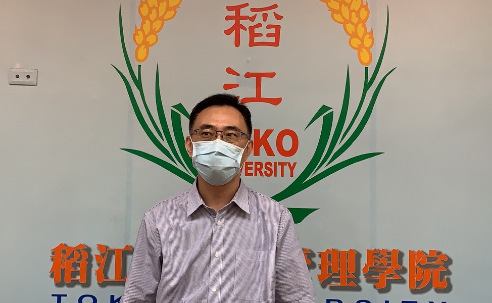 ▲稻江科技暨管理學院選擇退場，代理校長洪大安出面說明原由。(圖／記者陳惲朋攝，109,05,14）