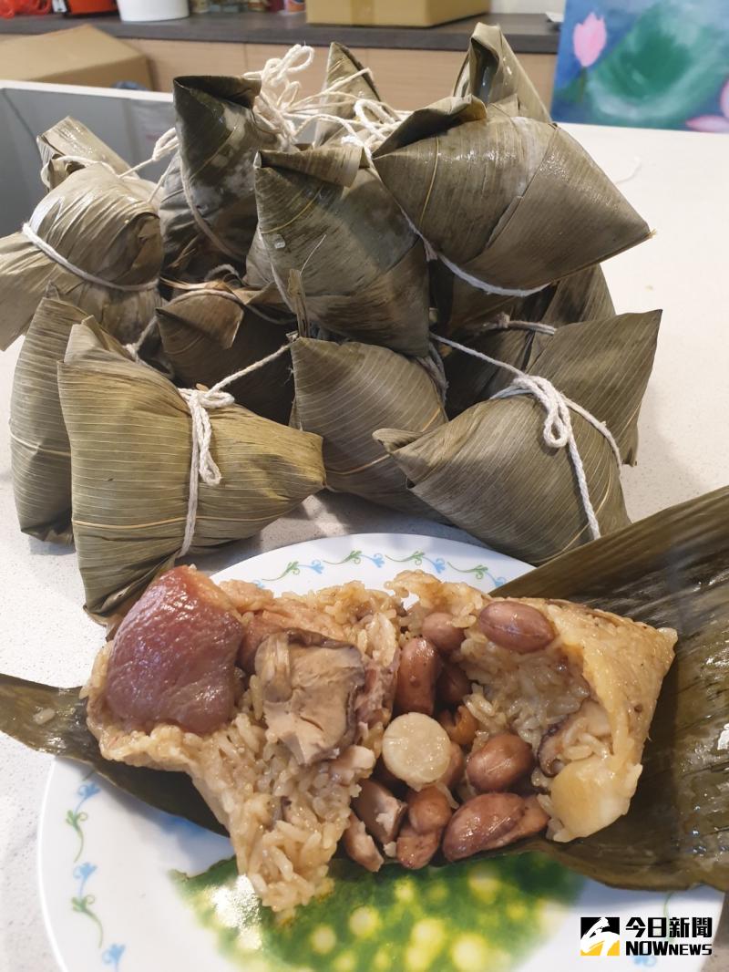 ▲台中雙漁堂的滿漢干貝粽,熱銷20年,媽媽的味道讓人吃不膩。(圖/金武鳳攝,2020.5.15)