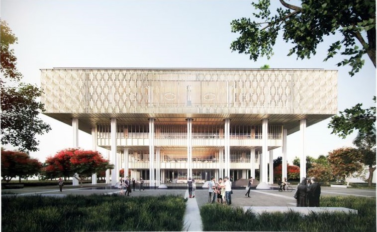 ▲專家分析，新總圖對周邊房市有所帶動。(圖／台南市立圖書館新總館完工示意圖／信義房屋提供)  