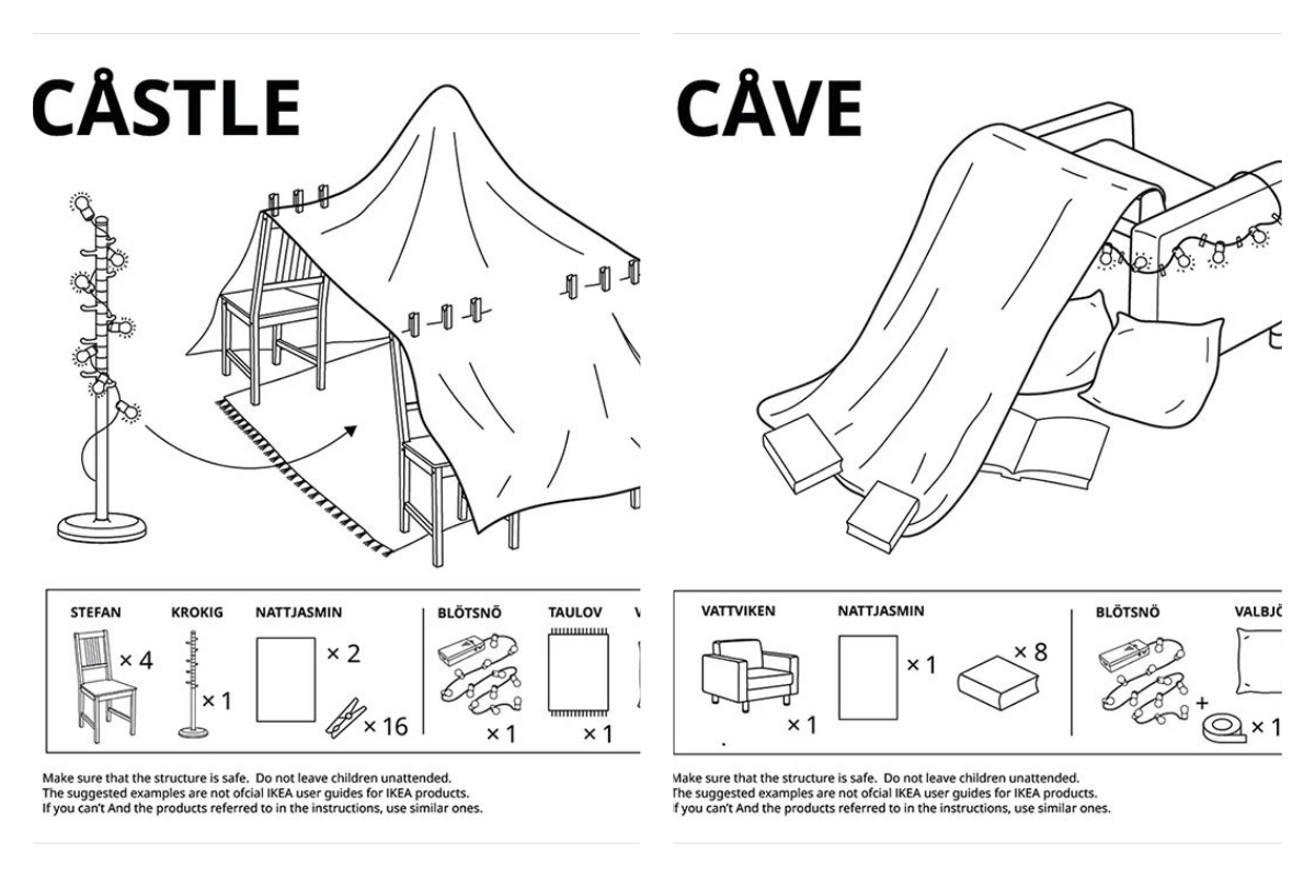 ▲俄羅斯 IKEA 推出一系列教學，讓民眾簡單把日常傢俱變身孩童遊樂園。（圖／翻攝自 IKEA）