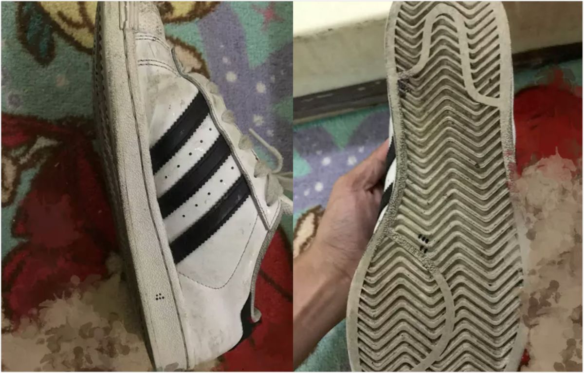 ▲一名女網友表示，近 2、3 個月在靜宜商圈頻頻出現女學生鞋子被「做記號」的情況。（圖／翻攝自 Dcard ）