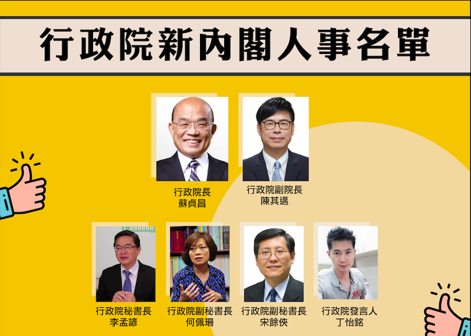 ▲行政院新內閣完整人事名單。（圖/NOWnews）
