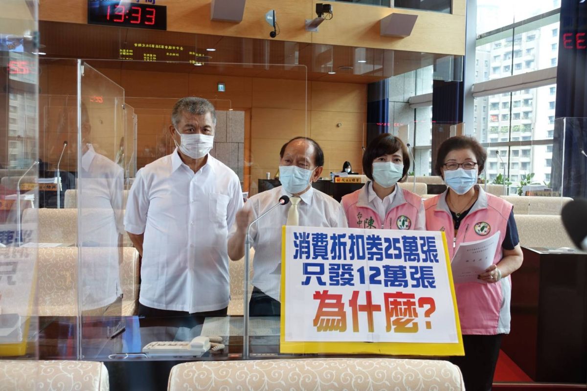 ▲中市府推出「紓困商圈消費券」，議員呼籲市府應改變為當場折抵，才能提振消費意願。▲(圖／柳榮俊翻攝2020.5.21)