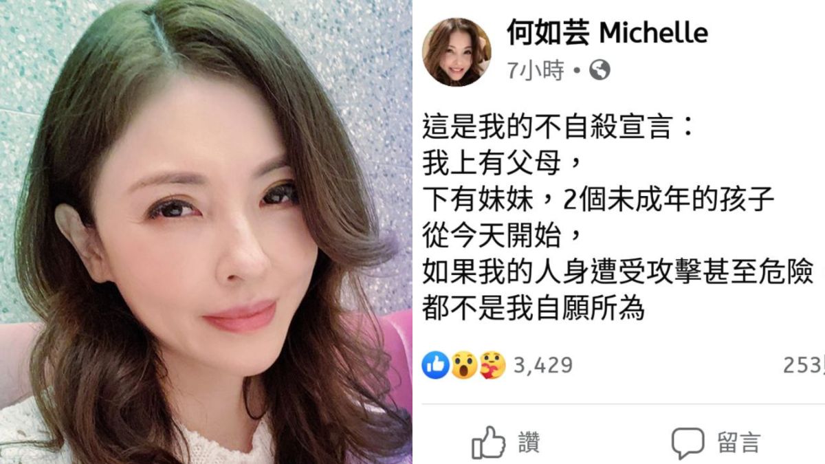 ▲何如芸發不自殺宣言，粉絲憂心她的人身安全。（圖／何如芸臉書）