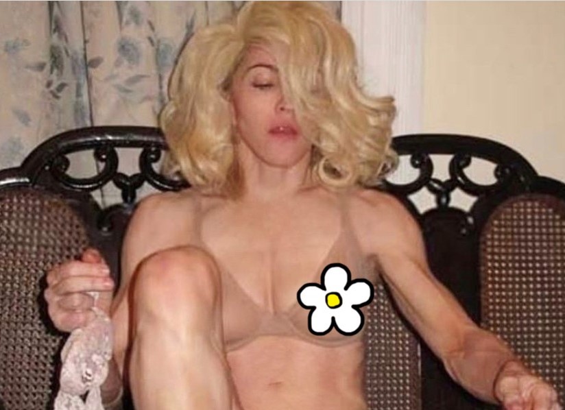 ▲瑪丹娜穿「透明內衣」露點。（圖／瑪丹娜IG）