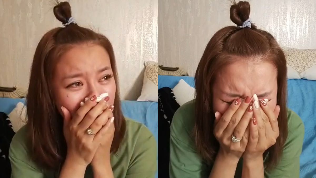 ▲李妍憬在直播中數度崩潰痛哭，網友看了不忍。（圖／李妍憬臉書）