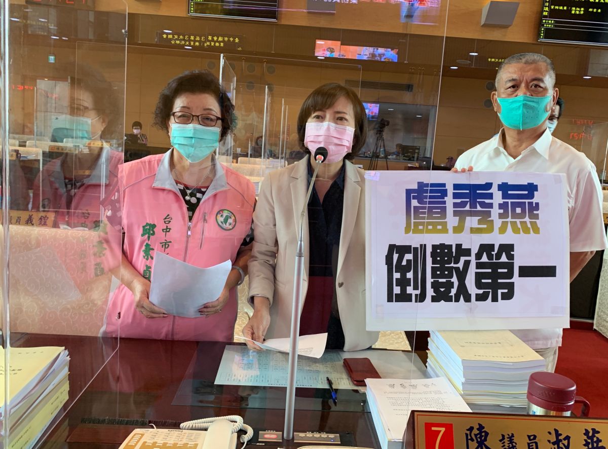 ▲2020縣市長施政滿意度調查，市長盧秀燕敬陪末座﹔議員陳淑華、邱素貞、蕭隆澤表示，希望盧團隊上緊發條，加快建設腳步。(圖／柳榮俊攝2020.5.28)