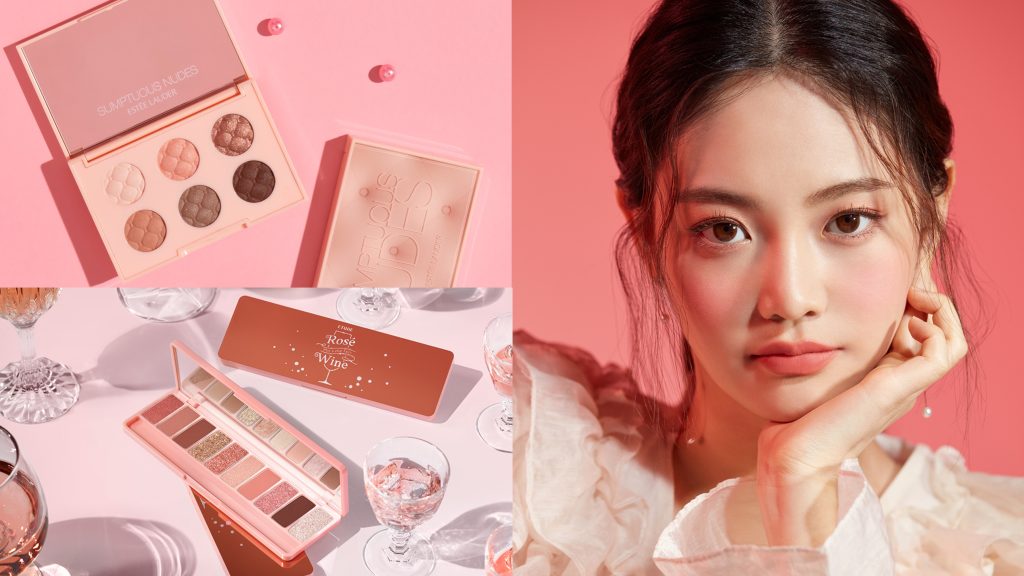 ▲打造溫柔眼妝的玫瑰色系眼彩盤。（圖／ETUDE HOUSE、雅詩蘭黛）