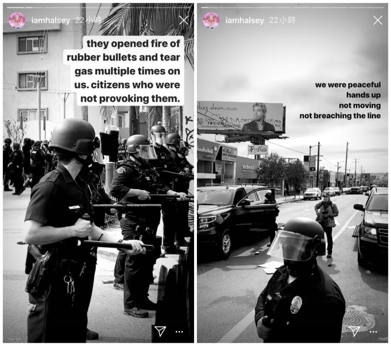 ▲海爾希上街示威遊行,竟被武裝警察丟催淚彈以及遭橡膠彈射擊。(圖/翻攝海爾希IG)