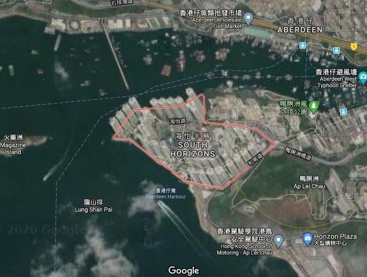 ▲海怡半島屬鴨脷洲,位於香港南端。(圖/翻攝Google