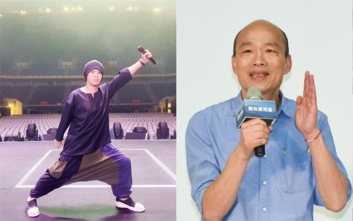 ▲黃明志（左）舉辦線上虛擬演唱會，韓國瑜（右）驚喜現身。（圖／亞洲通文創提供、Nownews資料照） 