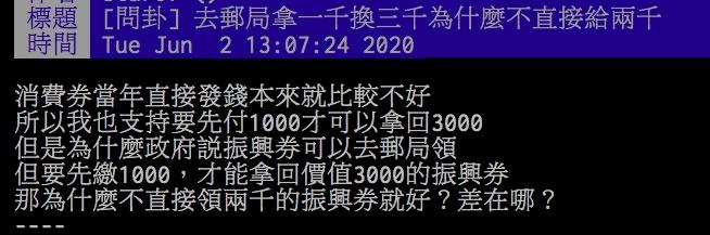 ▲網友討論三倍券政策。（圖／翻攝PTT）