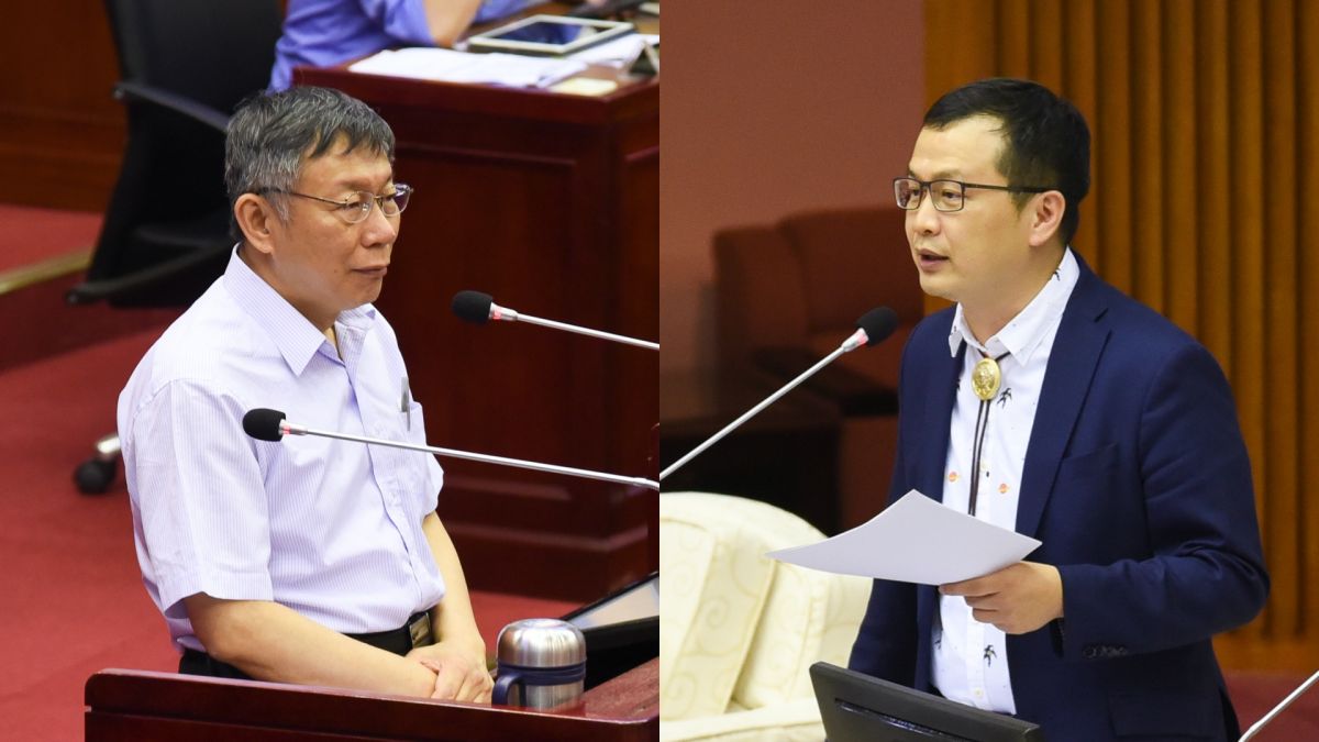 ▲台北市長柯文哲、國民黨台北市議員羅智強。（圖／記者陳明安攝,2020.6.4）