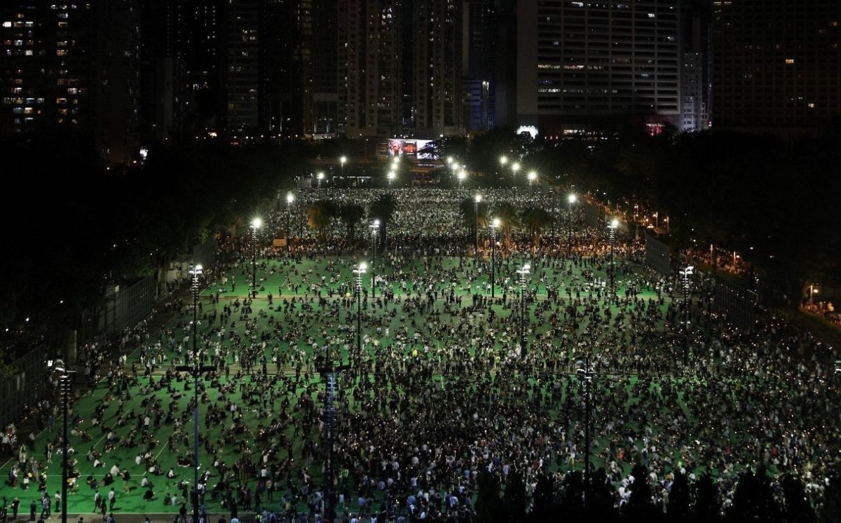 ▲香港維園六四悼念晚會。（圖／翻攝自《香港 01 》）