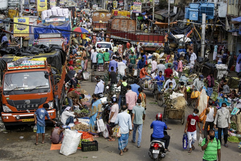 ▲印度的新冠肺炎疫情近日有急增的趨勢。（圖／美聯社／達志影像）