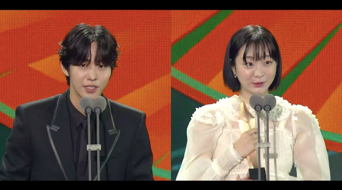 ▲安孝燮（左）金多美拿下本屆男女新人。（圖／VLIVE）
