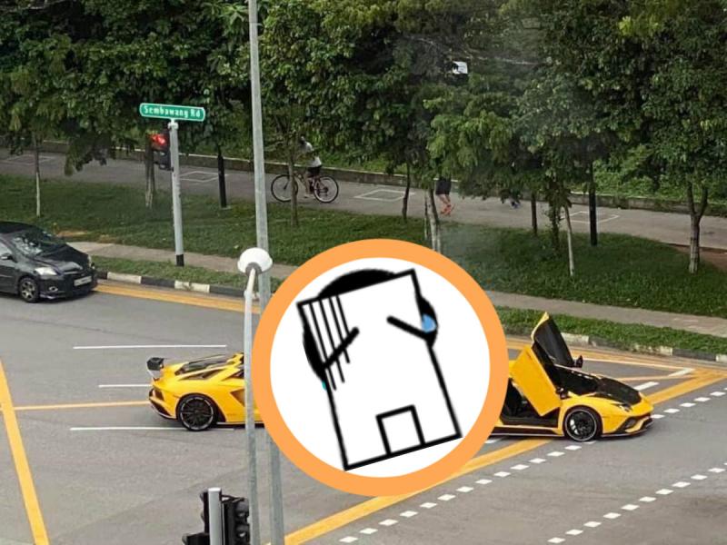 ▲兩台超跑在新加坡街上追撞，引起路人圍觀。（圖／翻攝自臉書專頁 SG Road Vigilante ）