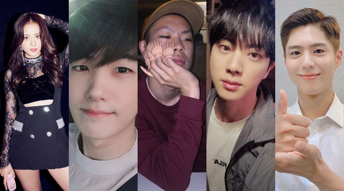 ▲JISOO（左起）朴炯植、吳赫、JIN、朴寶劍都曾拒絕「SM娛樂」面試。（圖／藝人IG）
