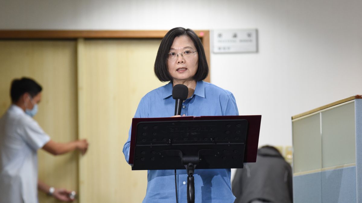 ▲民進黨主席蔡英文今（10）日對罷韓結果發表聲明。（圖／陳明安攝 2020.06.10）