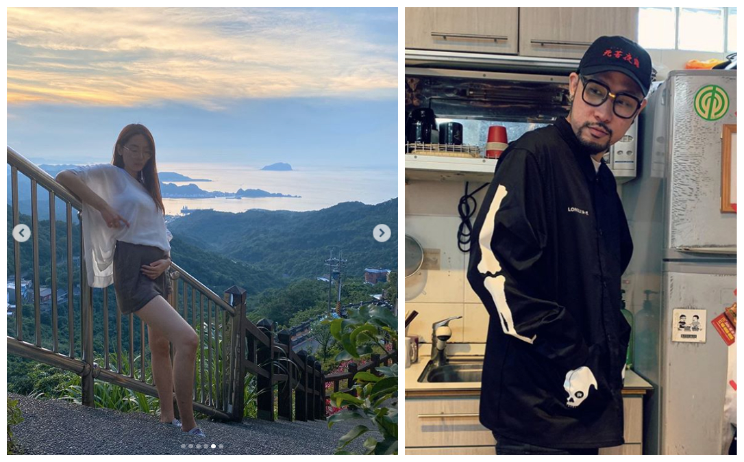 ▲熱狗（右圖）的辣模女友鄭年均在IG宣布懷上二寶。（圖／翻攝鄭年均IG）