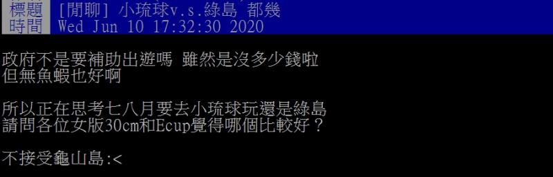 ▲網友好奇,小琉球和綠島該怎麼選擇呢?(圖/翻攝