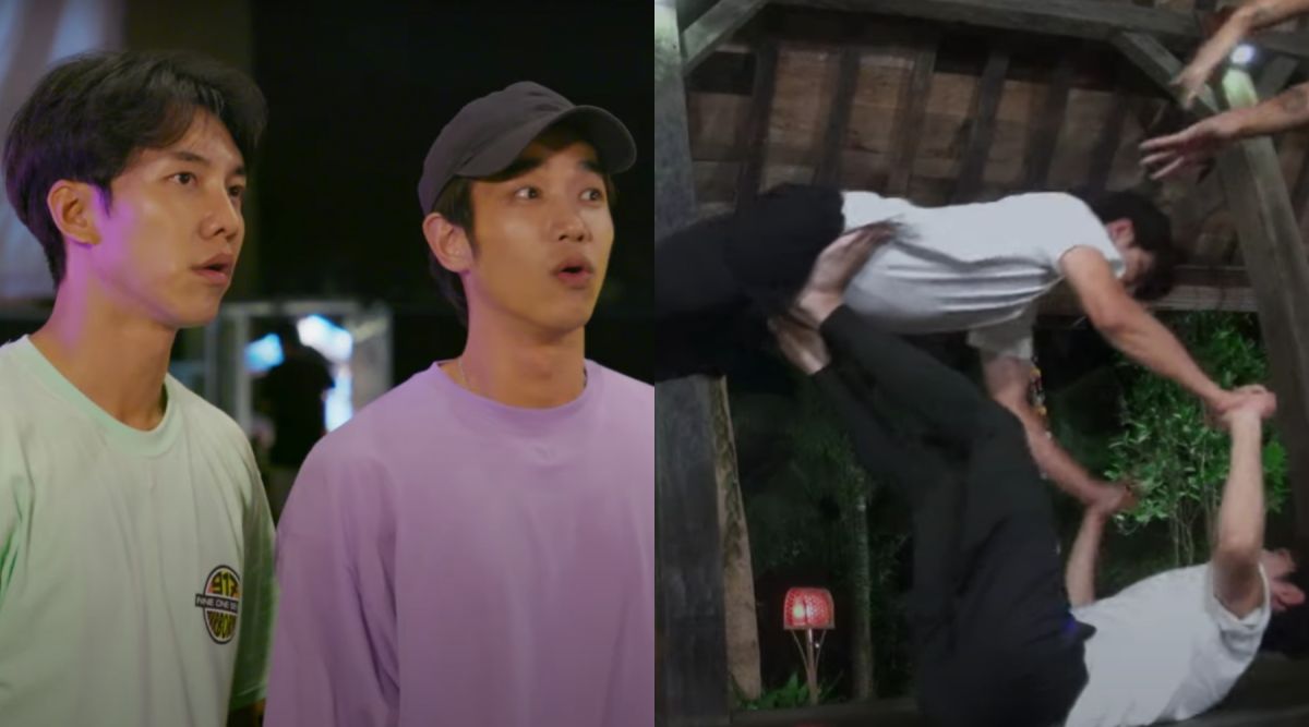 ▲李昇基（左）劉以豪共同主持節目，做瑜伽培養感情。（圖／Netflix）